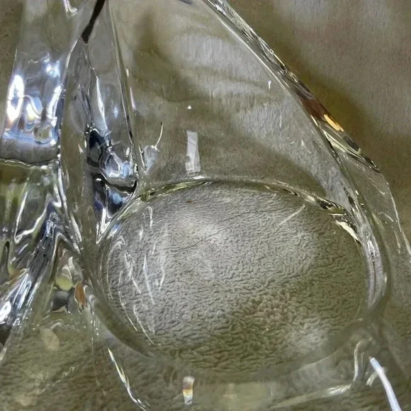 Munro Sweden Ice Glass Pyramid Toto Kjellsyrom; Vintage MCM large candle holder - Picture 5 of 7